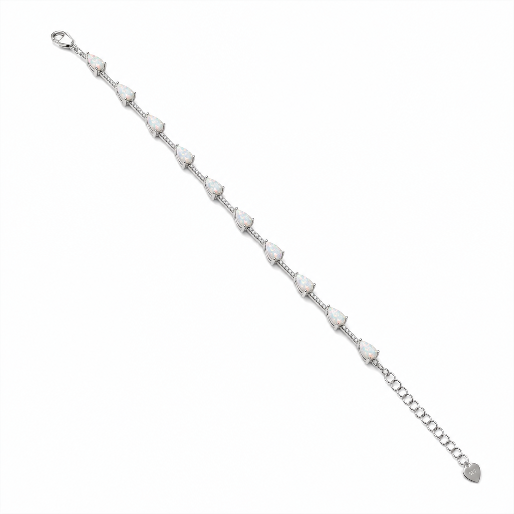 Gold Op White Wz Pear Cut Bracelet — studio