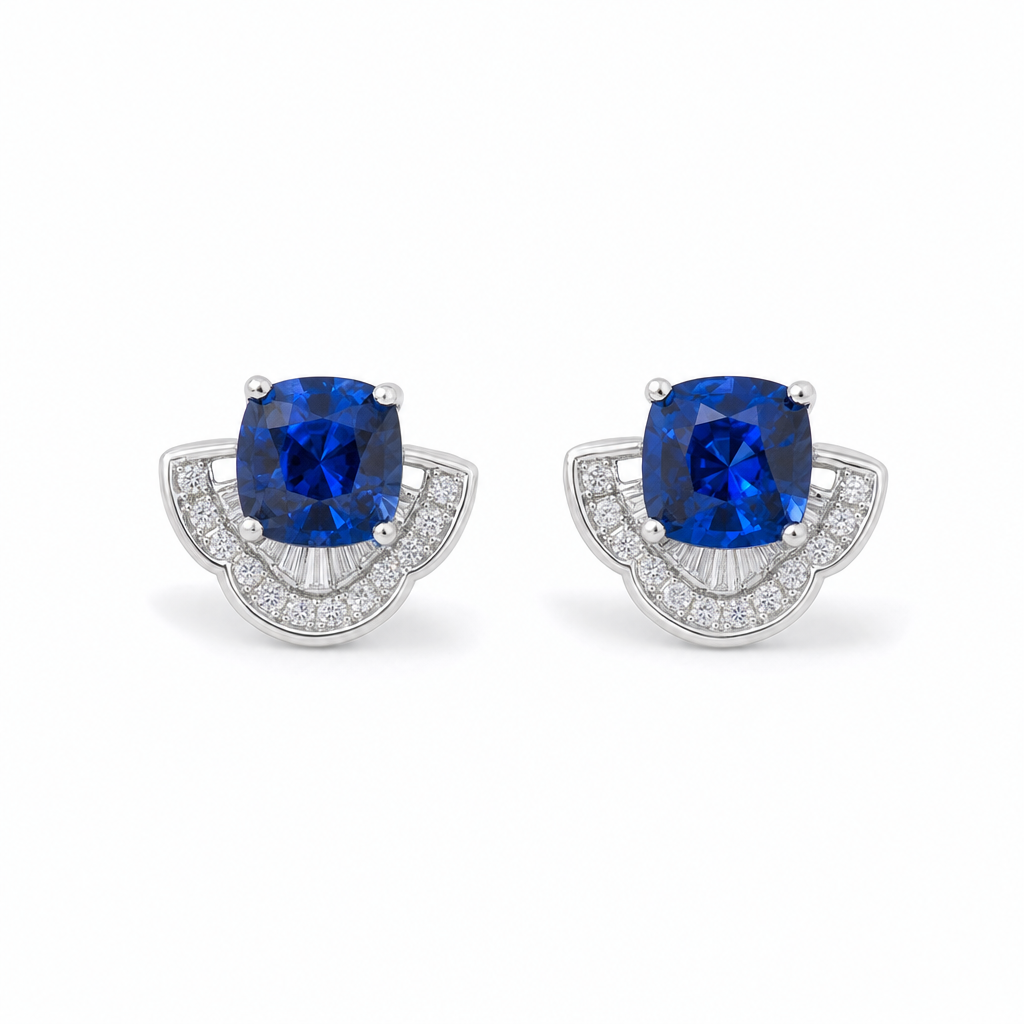 Created Sa Cushion Cut Stud Earring — studio