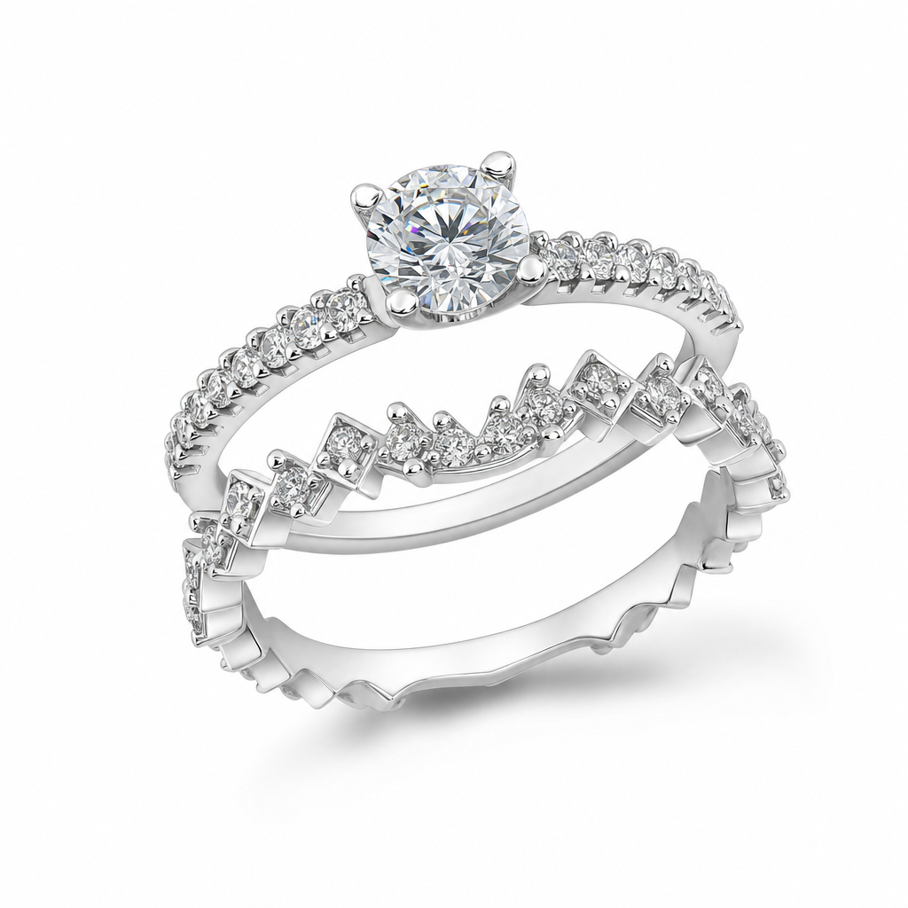 Gold Moissanite Round Cut Ring 8 — studio