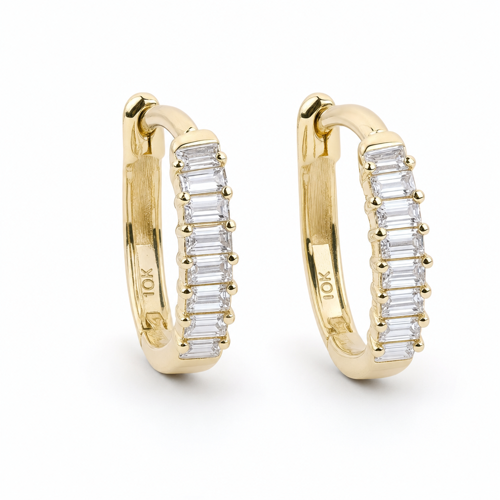 Gold Wz Oval Cut Earring Stads — studio