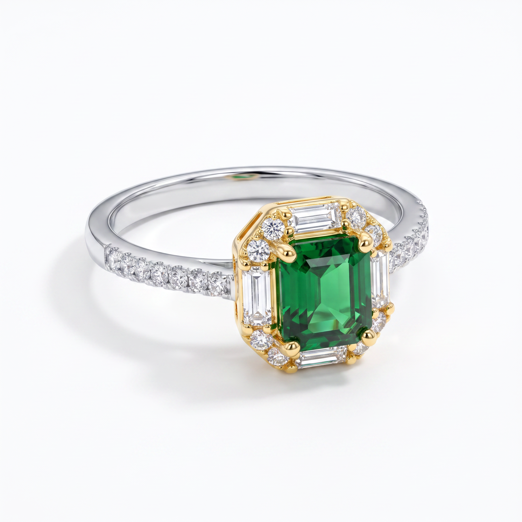Gold Moissanite White Created Em Princess Cut Ring 6 — studio