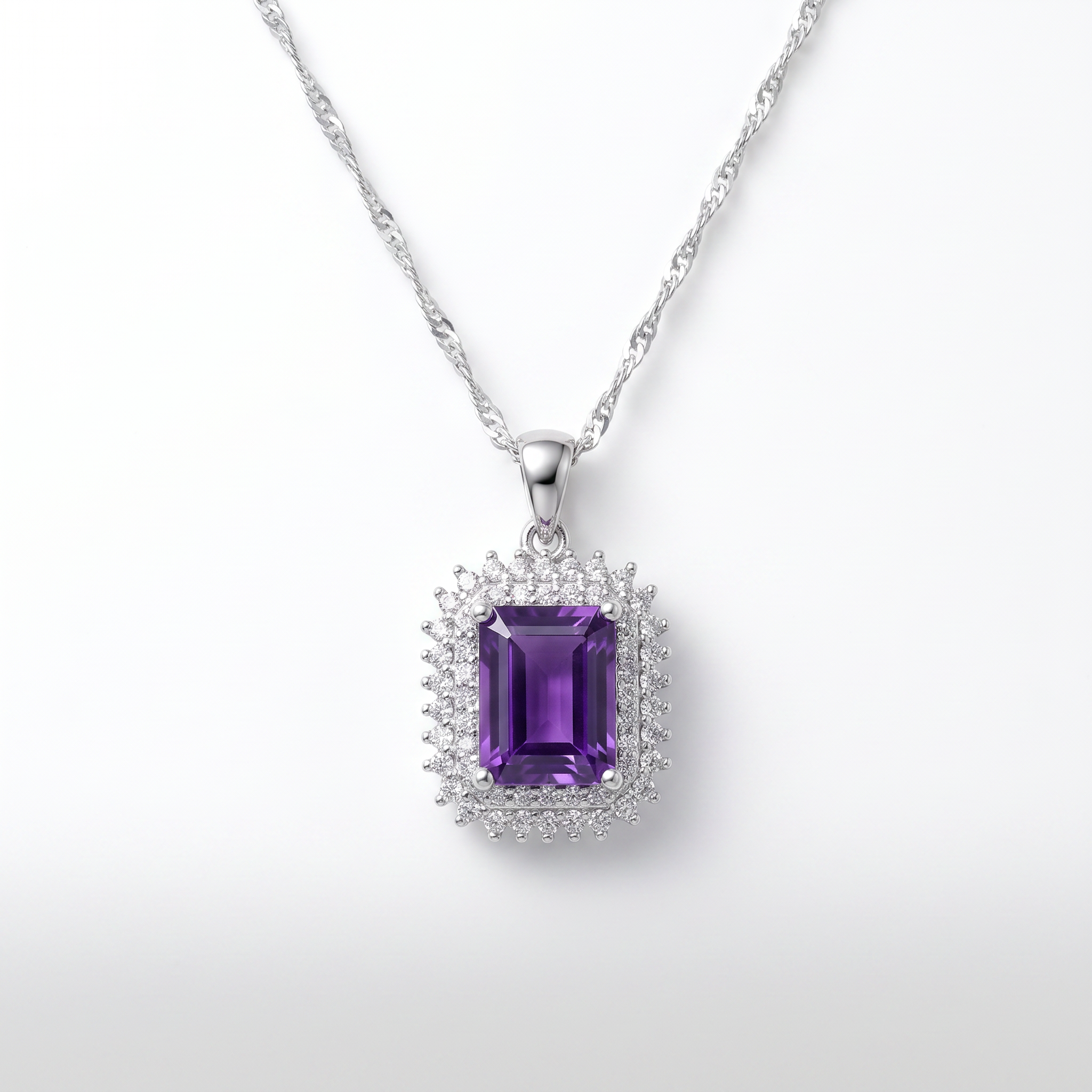 Gold Am White Wz Emerald Cut Pendant — studio