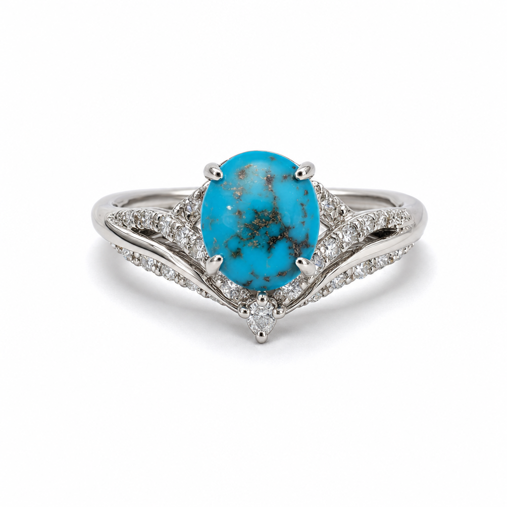 Gold Tu White Wz Oval Cut Ring 7 — studio