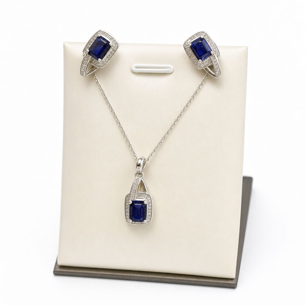 Gold Sa White Wz Emerald Cut Pendant — studio