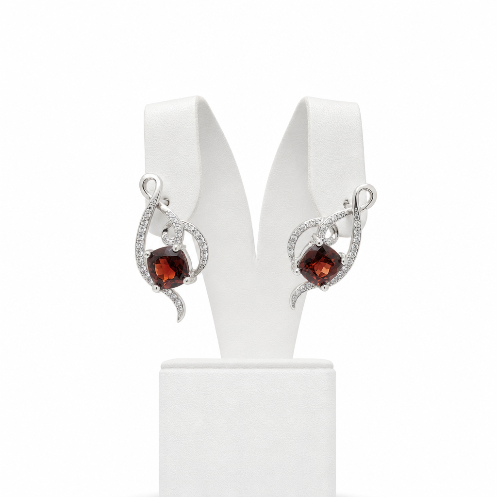 Gold Garnet White Pe Marquise Cut Pendant — studio