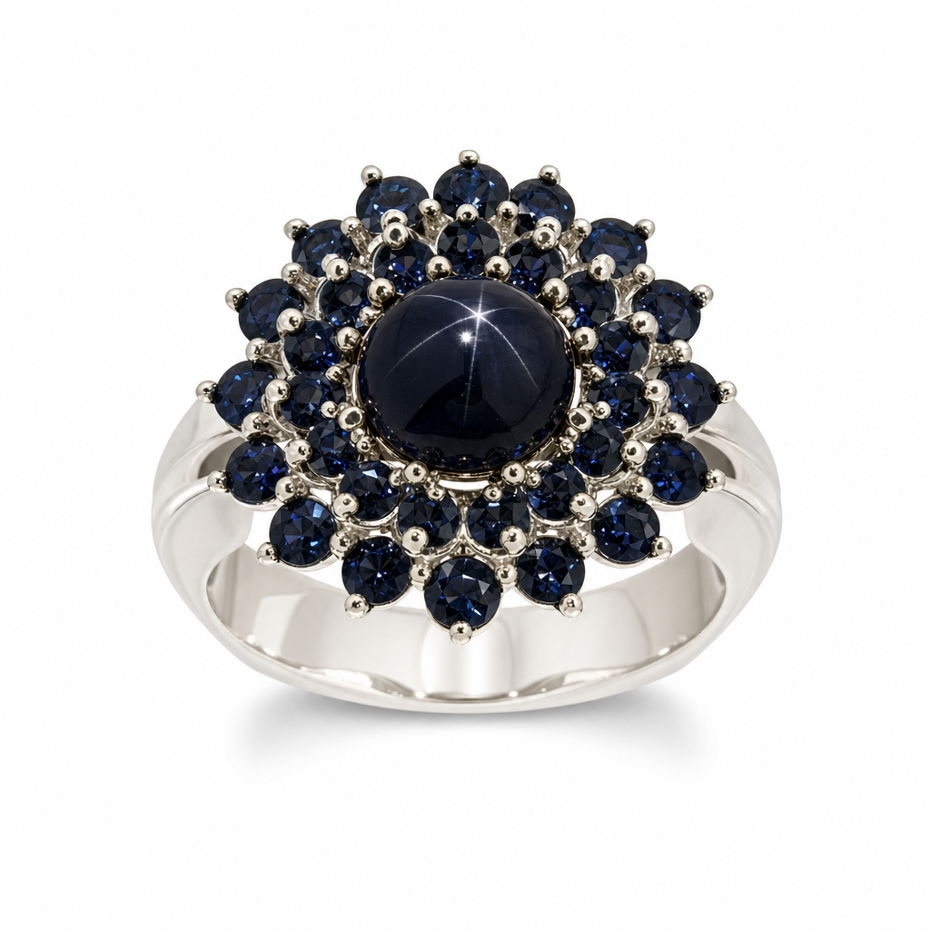 Gold Star Sapphire Multi Round Cut Ring 8/5 — studio