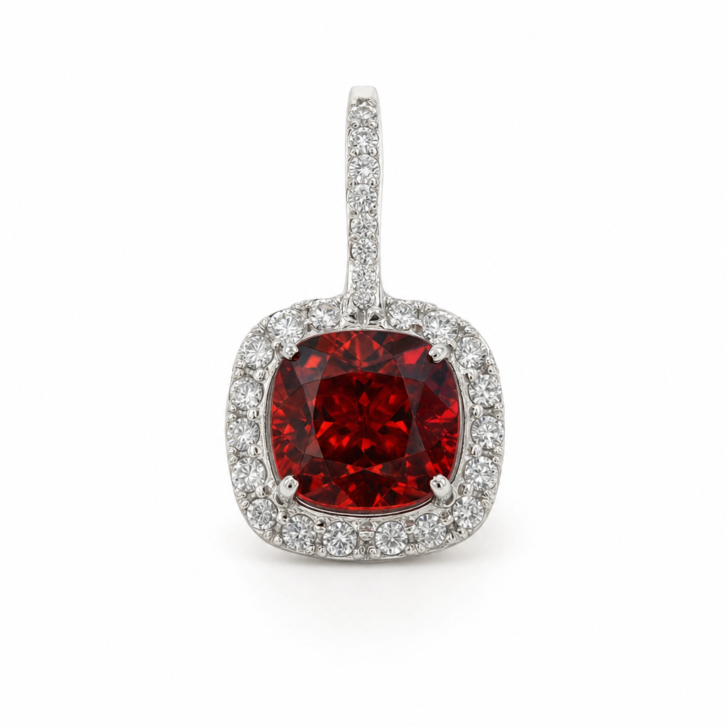 Created Garnet White Wz Oval & Pear Cut Earring — studio