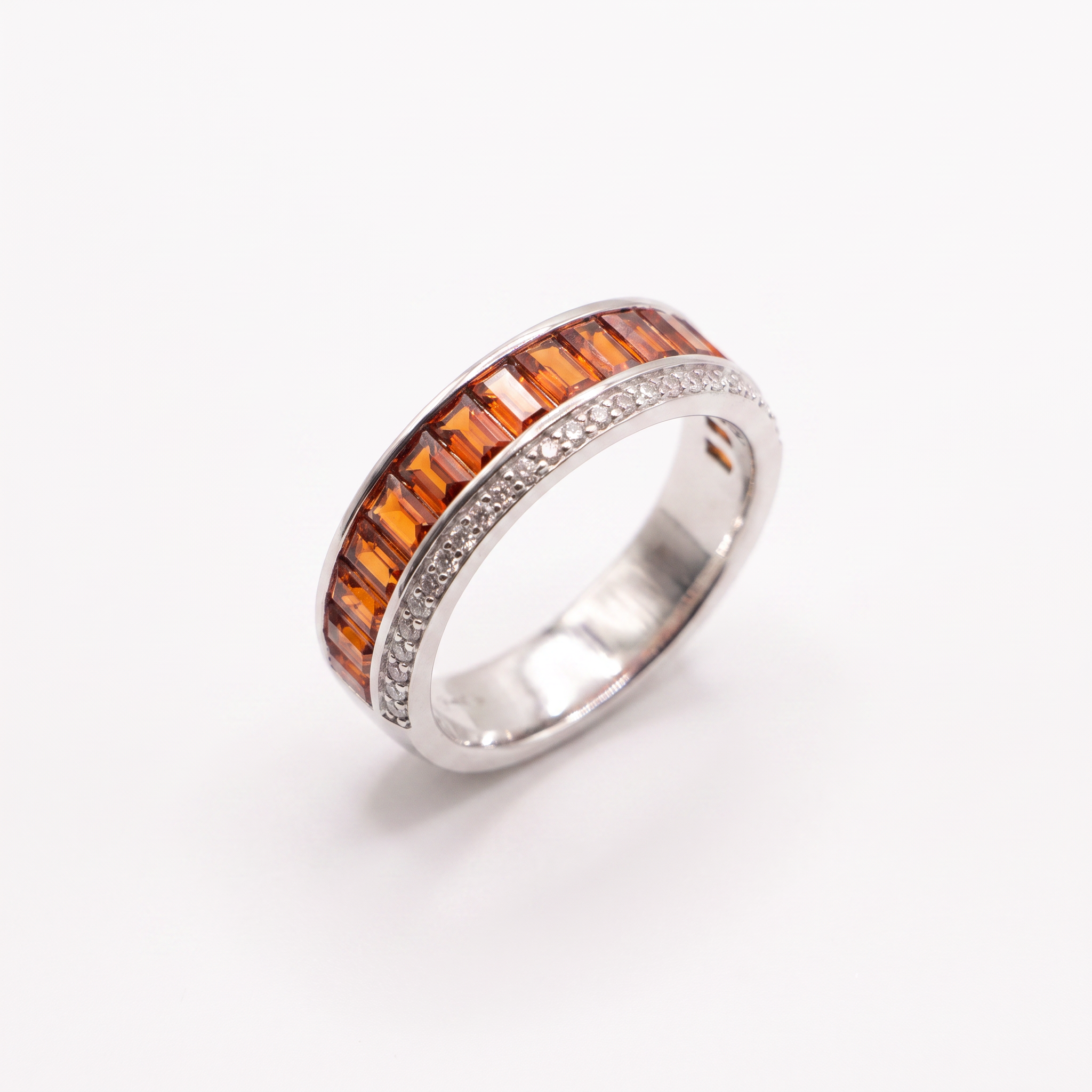 Created Garnet White Wz Emerald Cut Infinity Ring 9 — studio