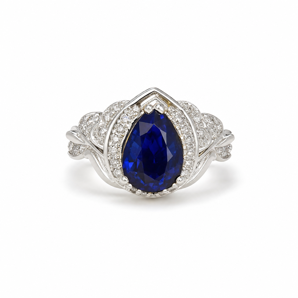Gold Sa White Wz Pear Cut Ring 6 — studio