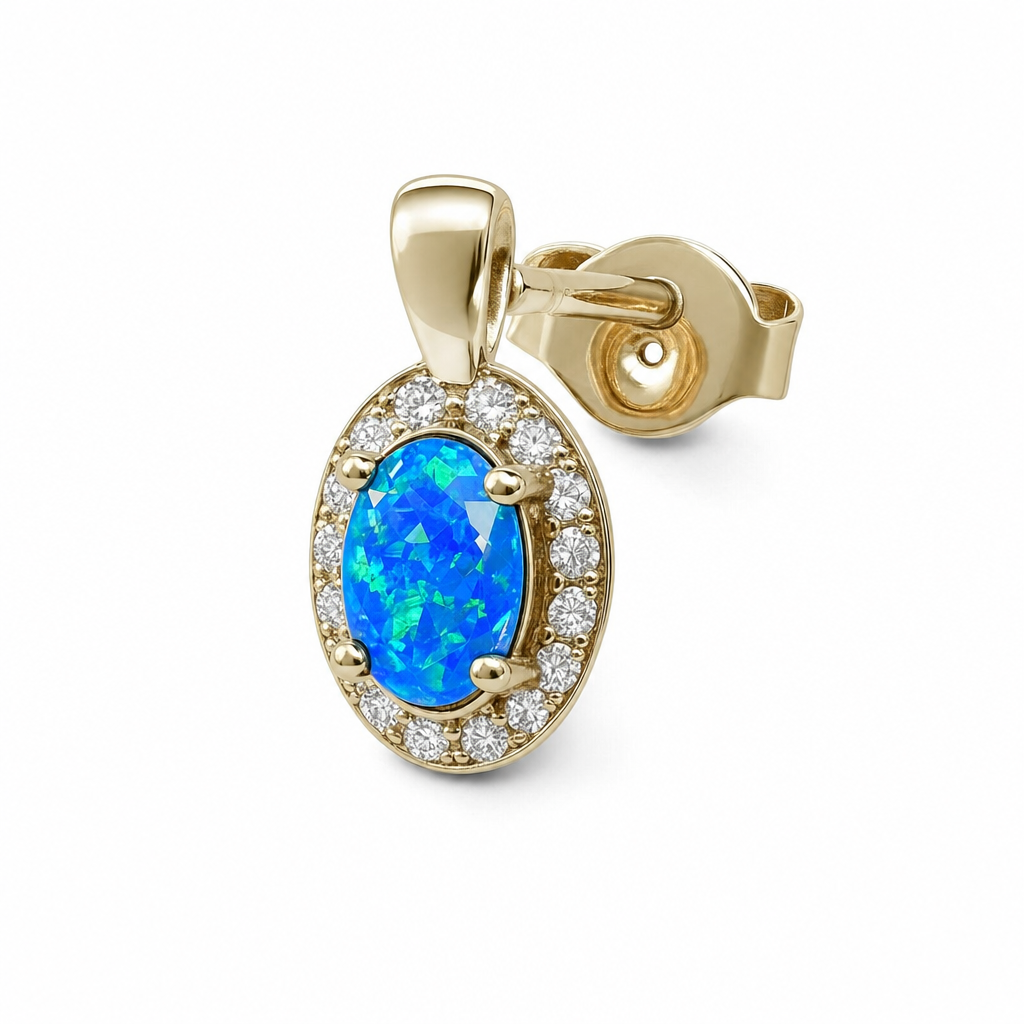Gold Op Round Cut Earring White — studio