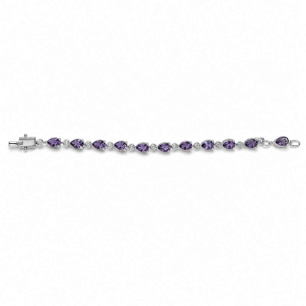 Created Am White Wz Pear Cut Bracele — studio
