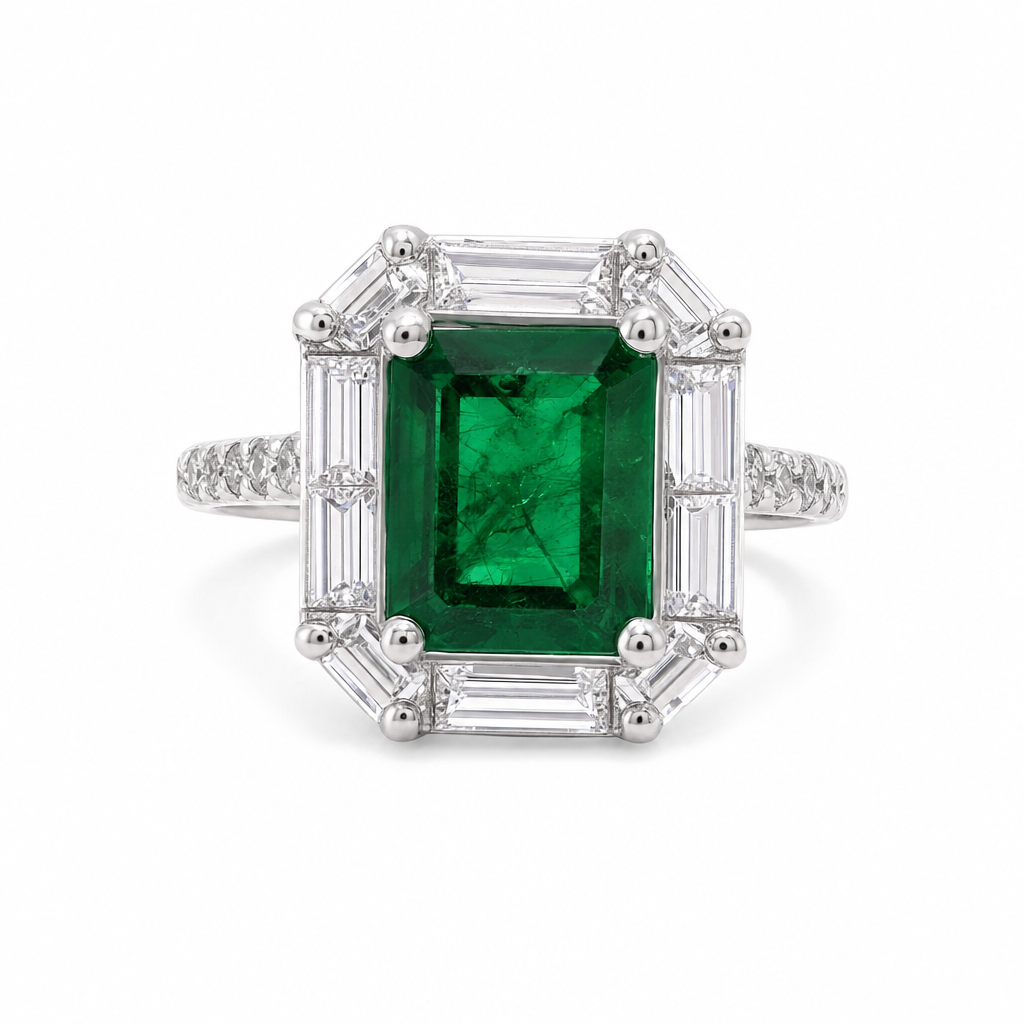 Created Em White Baguette Cushion Cut Ring 8 — studio