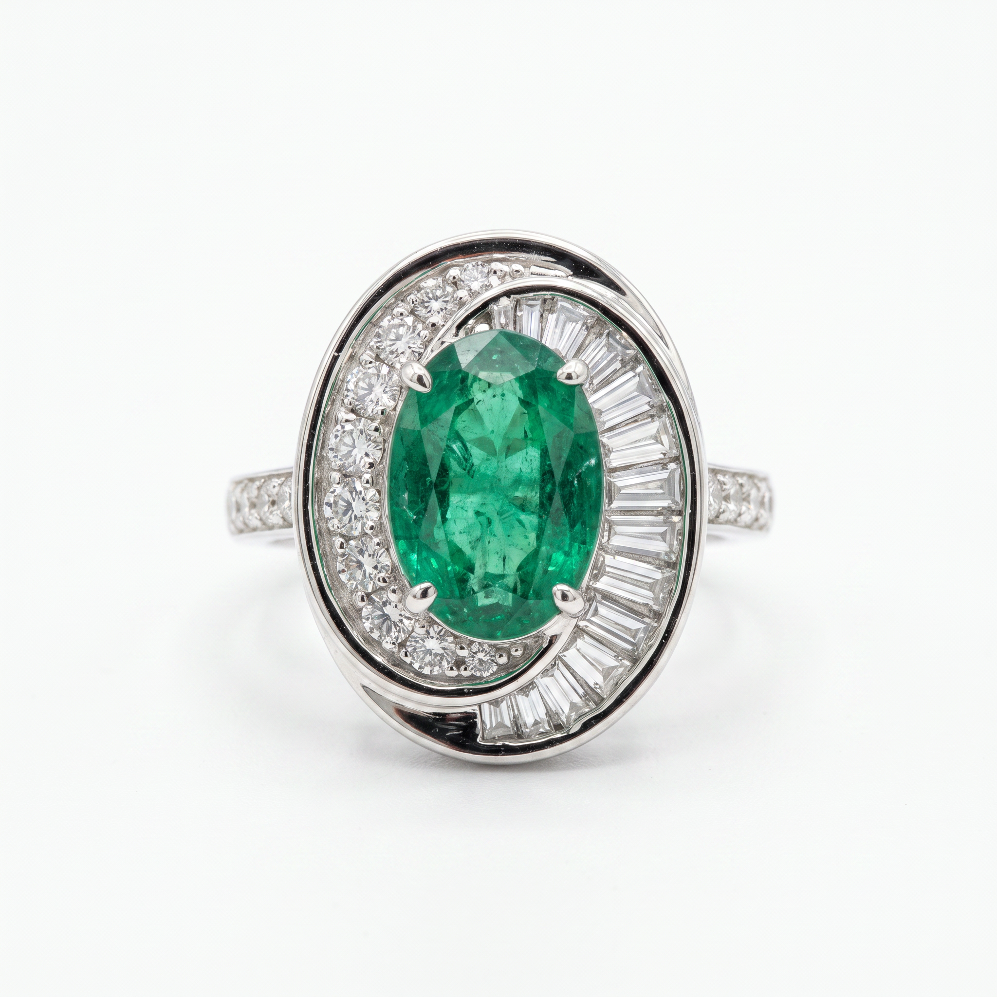 Created Em White Baguette Oval Cut Ring 7 — studio