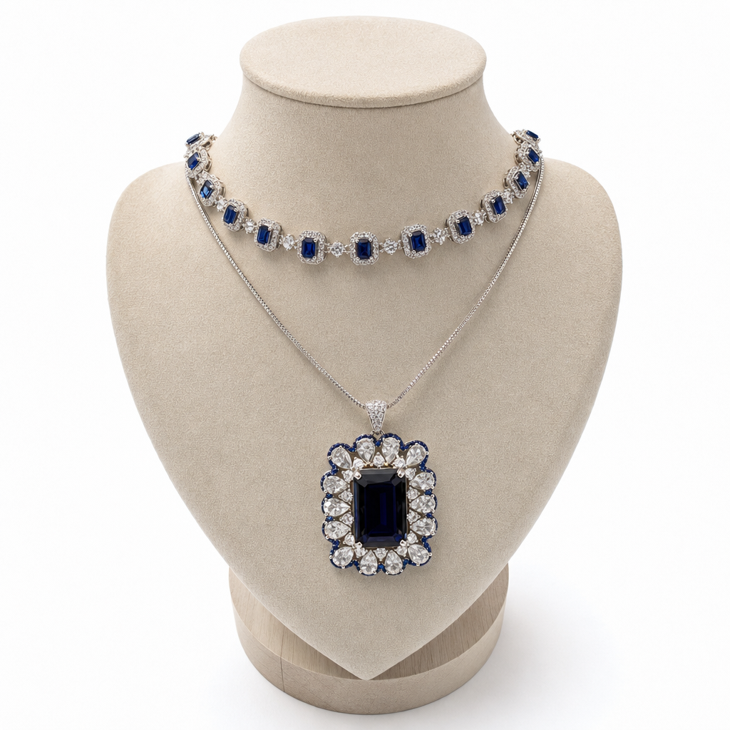 Created Sa White Wz Emerald Cut Pendant — studio