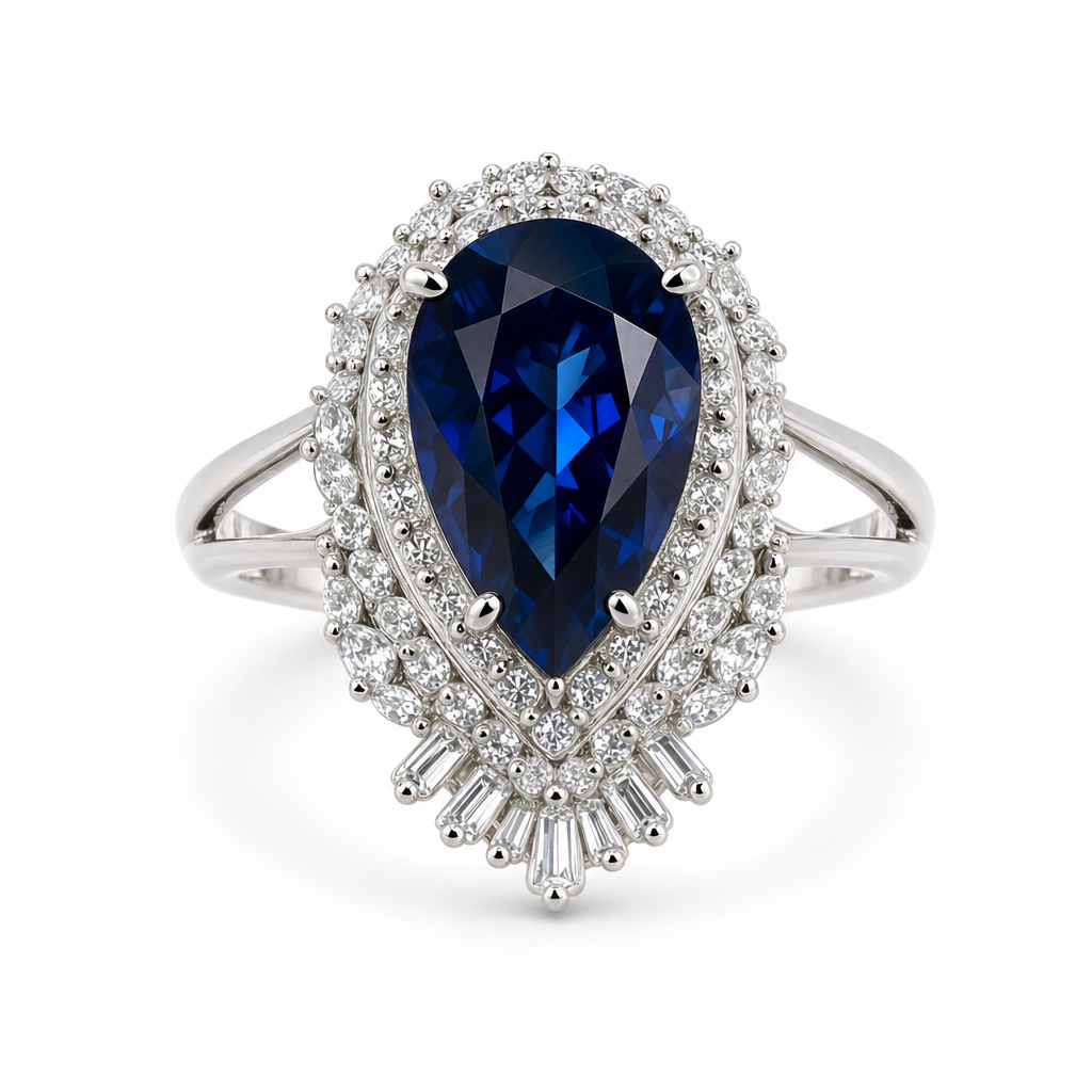 Gold Sa White Wz Pear Cut Ring 8 — studio