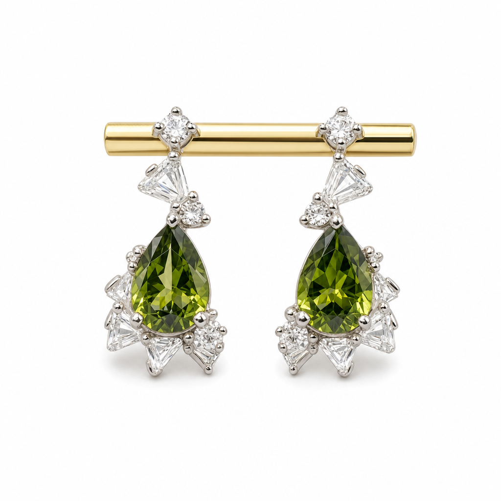 Gold Pe Princess Cut Stud Earring — studio