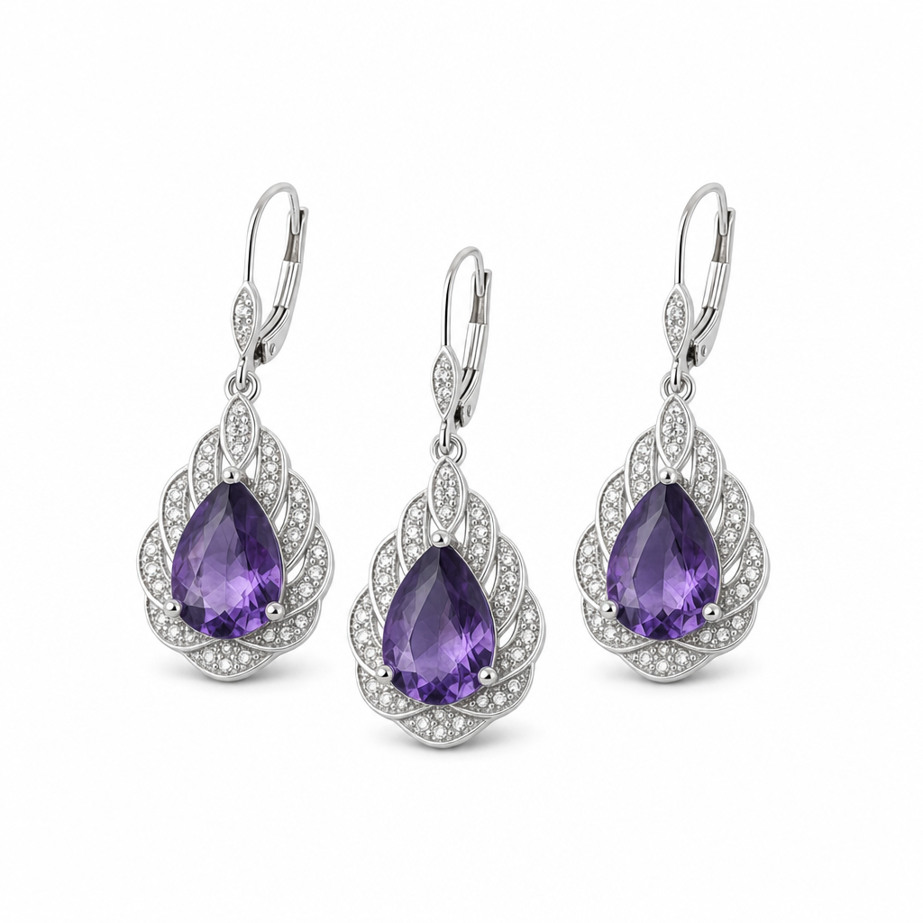 Created Am White Wz Pear Cut Earring — studio