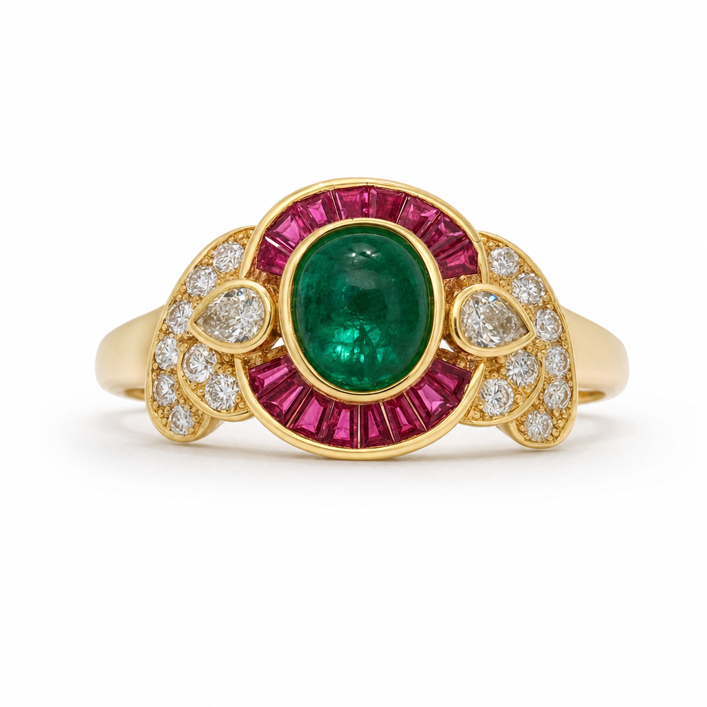Gold Em White Wz Pear Cut Ring 6 — studio