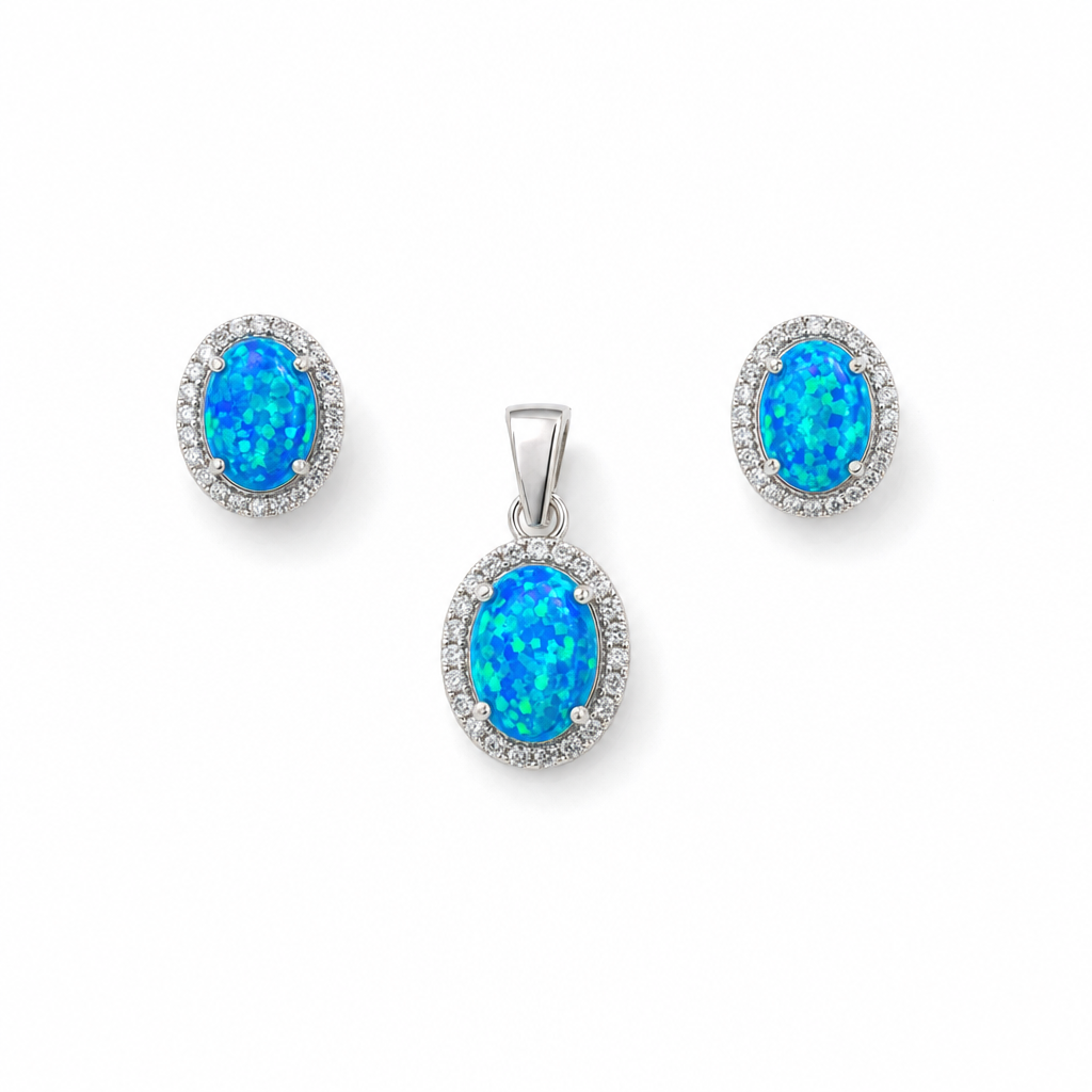 Gold Op White Wz Oval Cut Earring — studio