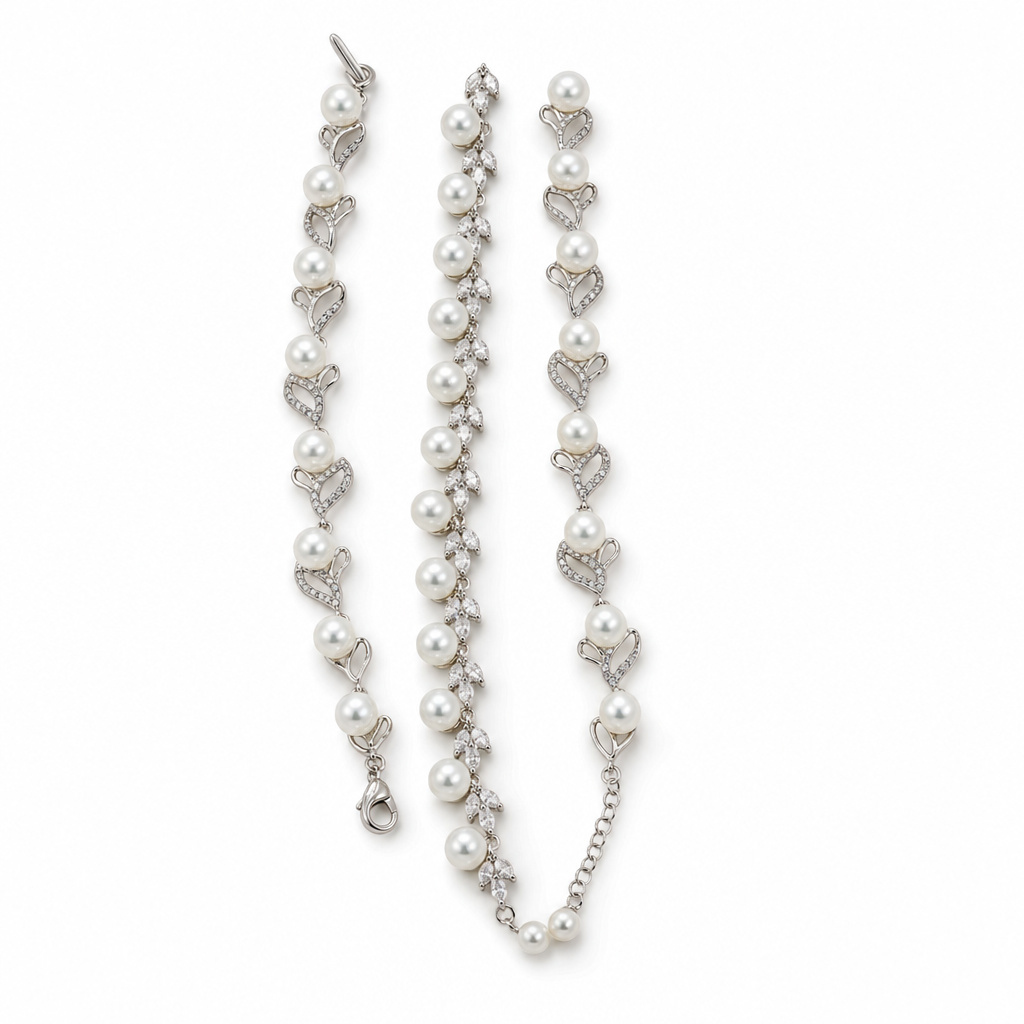 Gold Pe White Wz Fancy Tree Leaf Bracelet — studio