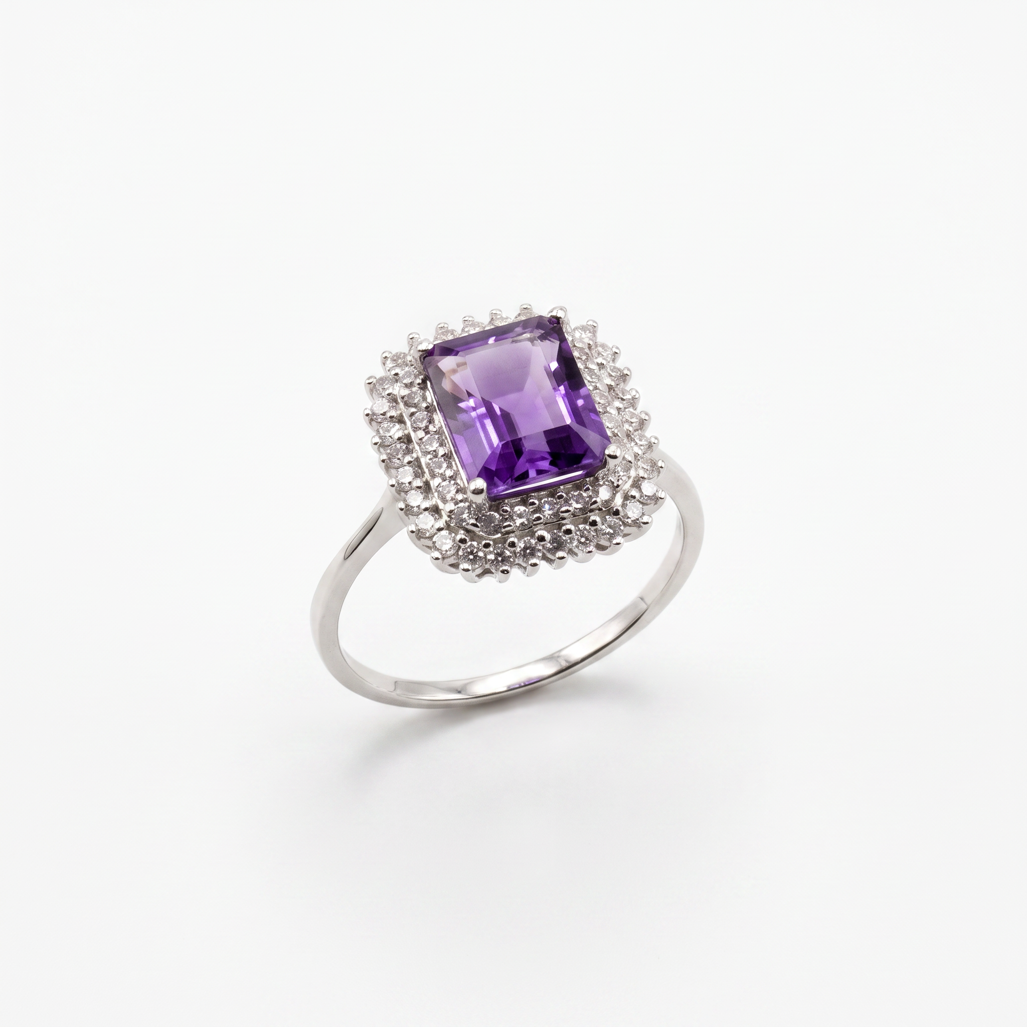 Gold Am White Wz Emerald Cut Ring 8 — studio