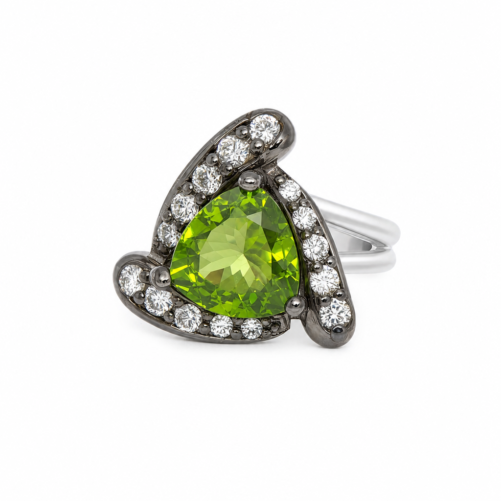 Created Bt White Wz Emerald & Pear Cut Ring 8 — studio