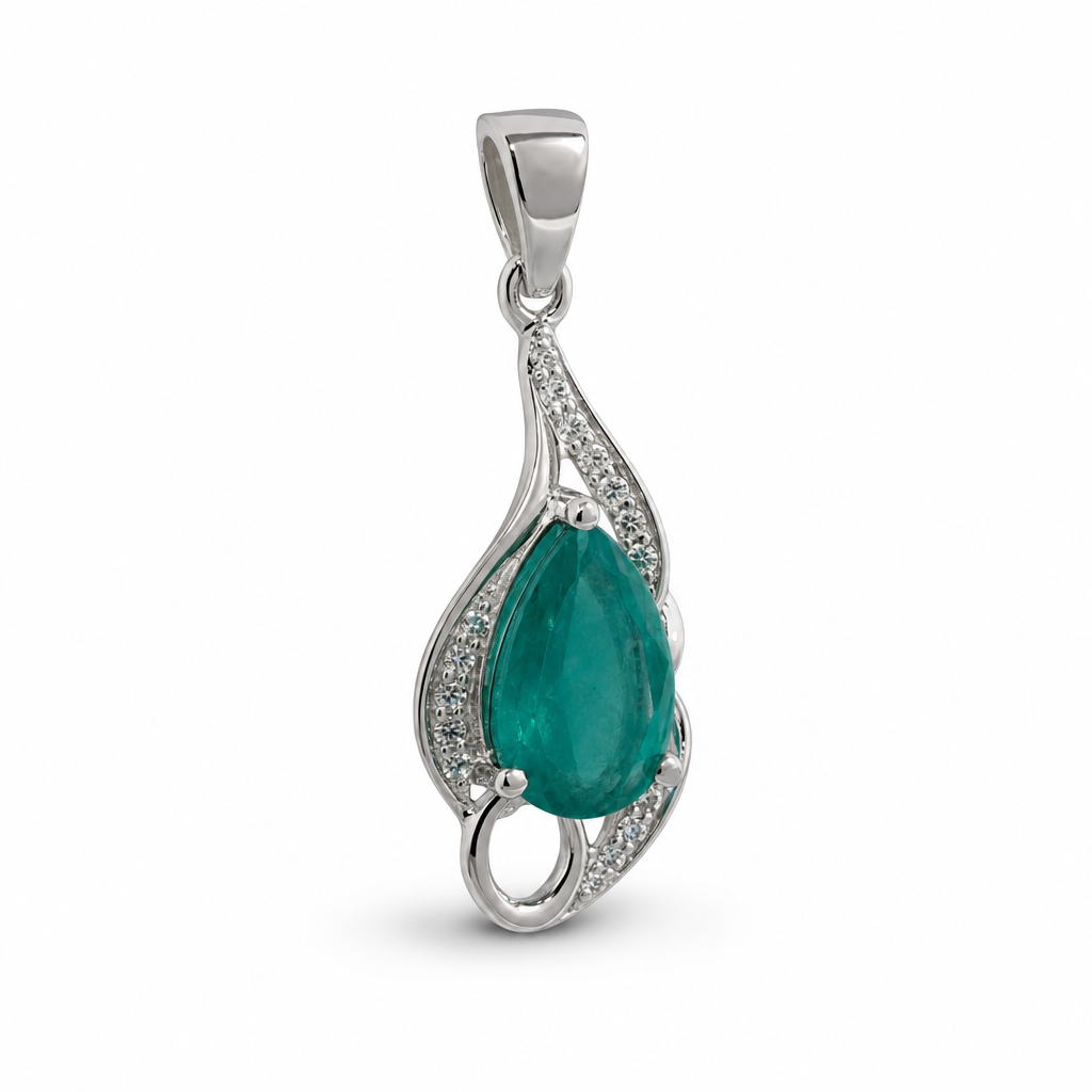 Created Em White Wz Pear Cut Pendant — studio