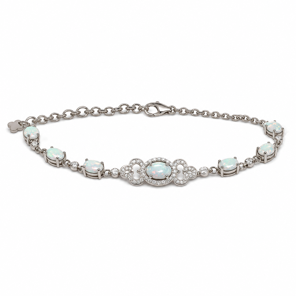 Gold Op White Wz Oval Cut Van Cleef Bracelet — studio