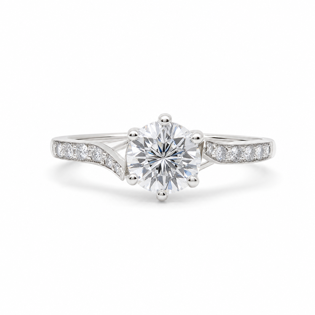 Gold Om 6 5mm 1 Ct Round Cut Ring 7 — studio