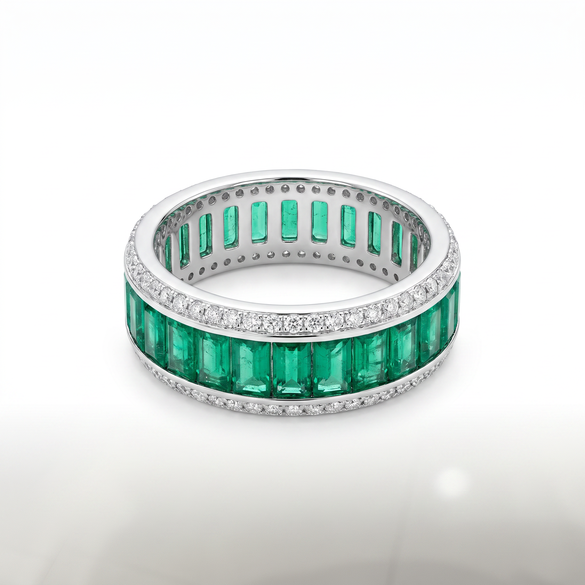 Created Em White Wz Emerald Cut Infinity Ring 9 — studio