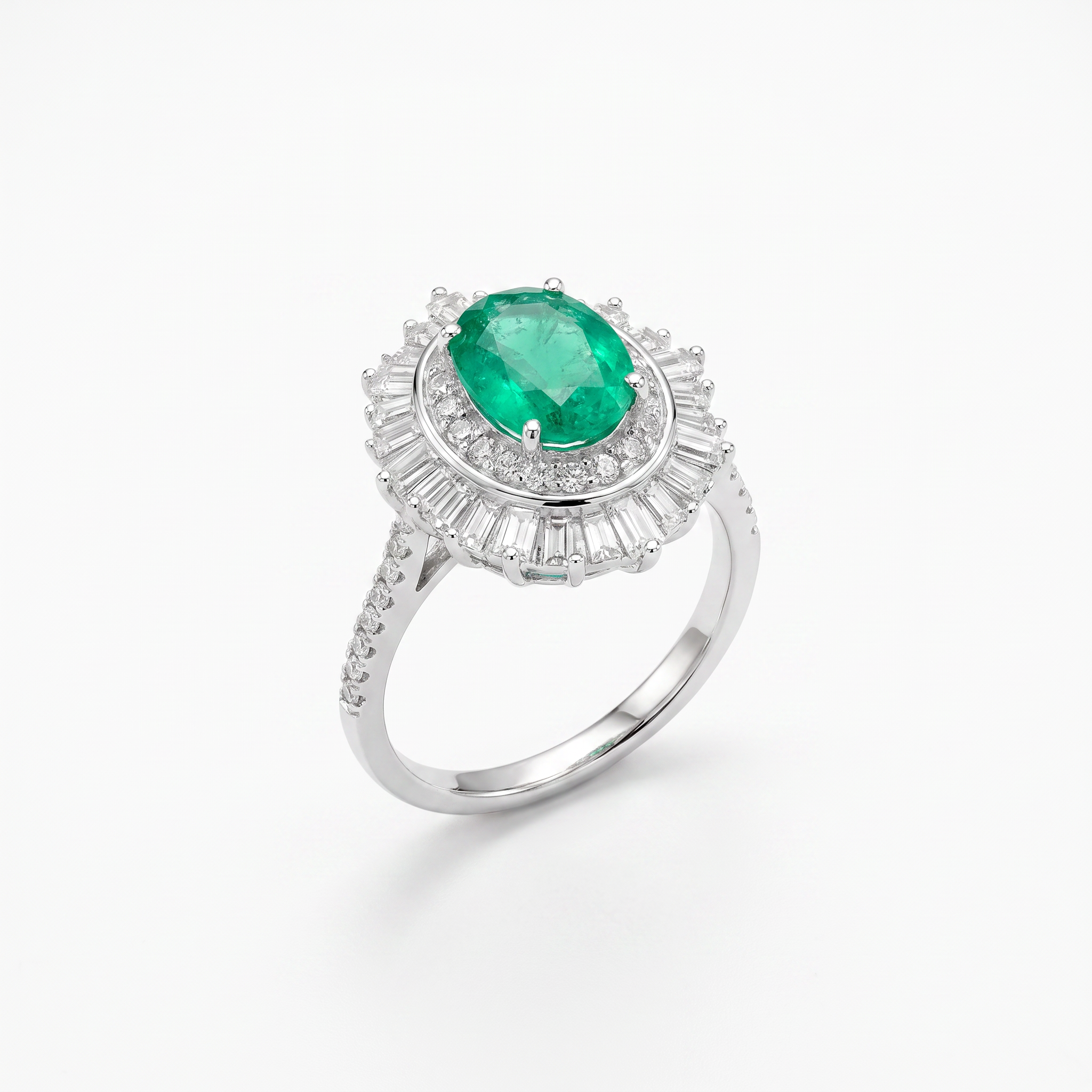 Created Em White Baguette Oval Cut Ring 6 — studio