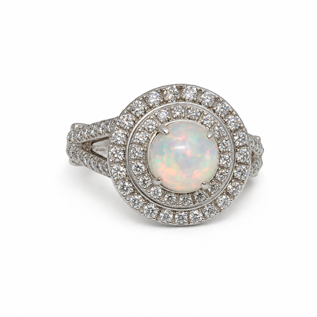 Gold Op White Wz Pear Cut Ring Bule 9 — studio