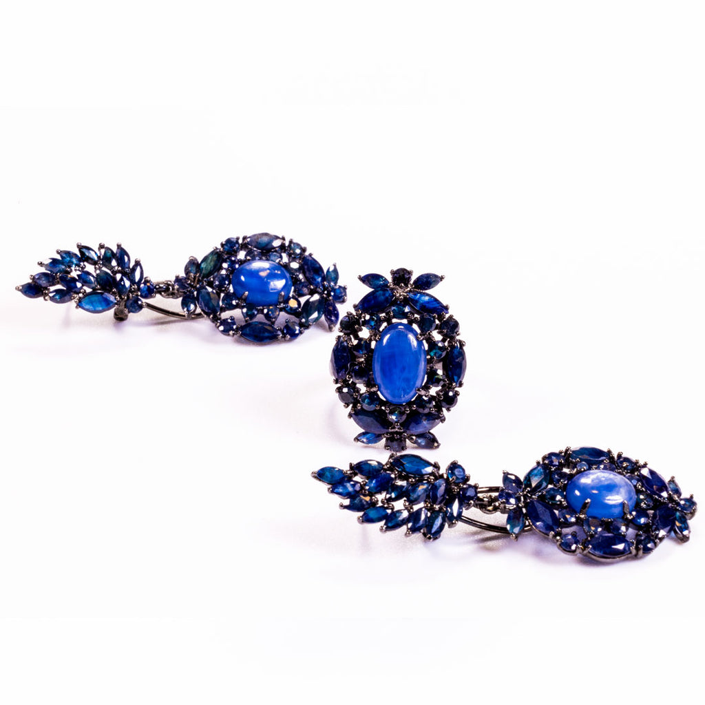 Sapphire Oval & Marquise Cut Earring