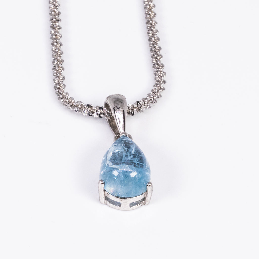 Aquamarine, is a symbol of committed love. Promoting faithfulness and friendship.