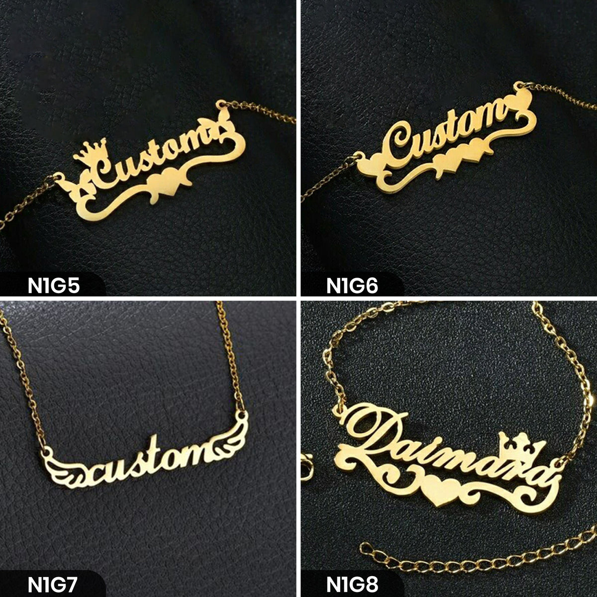 Gold Nameplate Necklace For Women