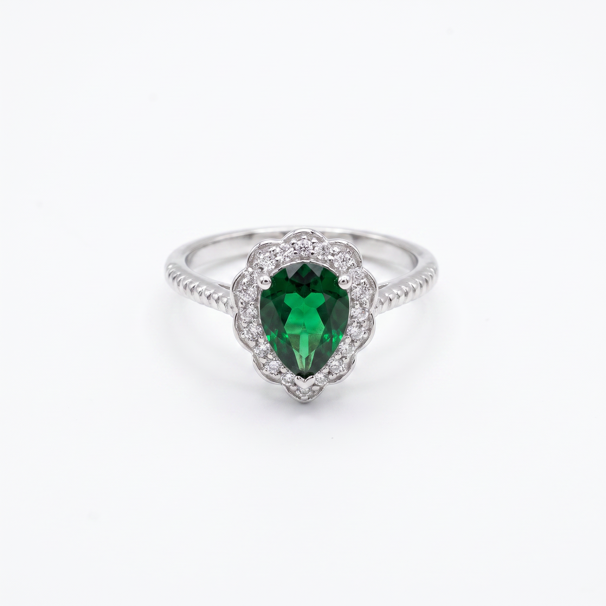 Created Em White Wz Pear Cut Ring 8 — studio
