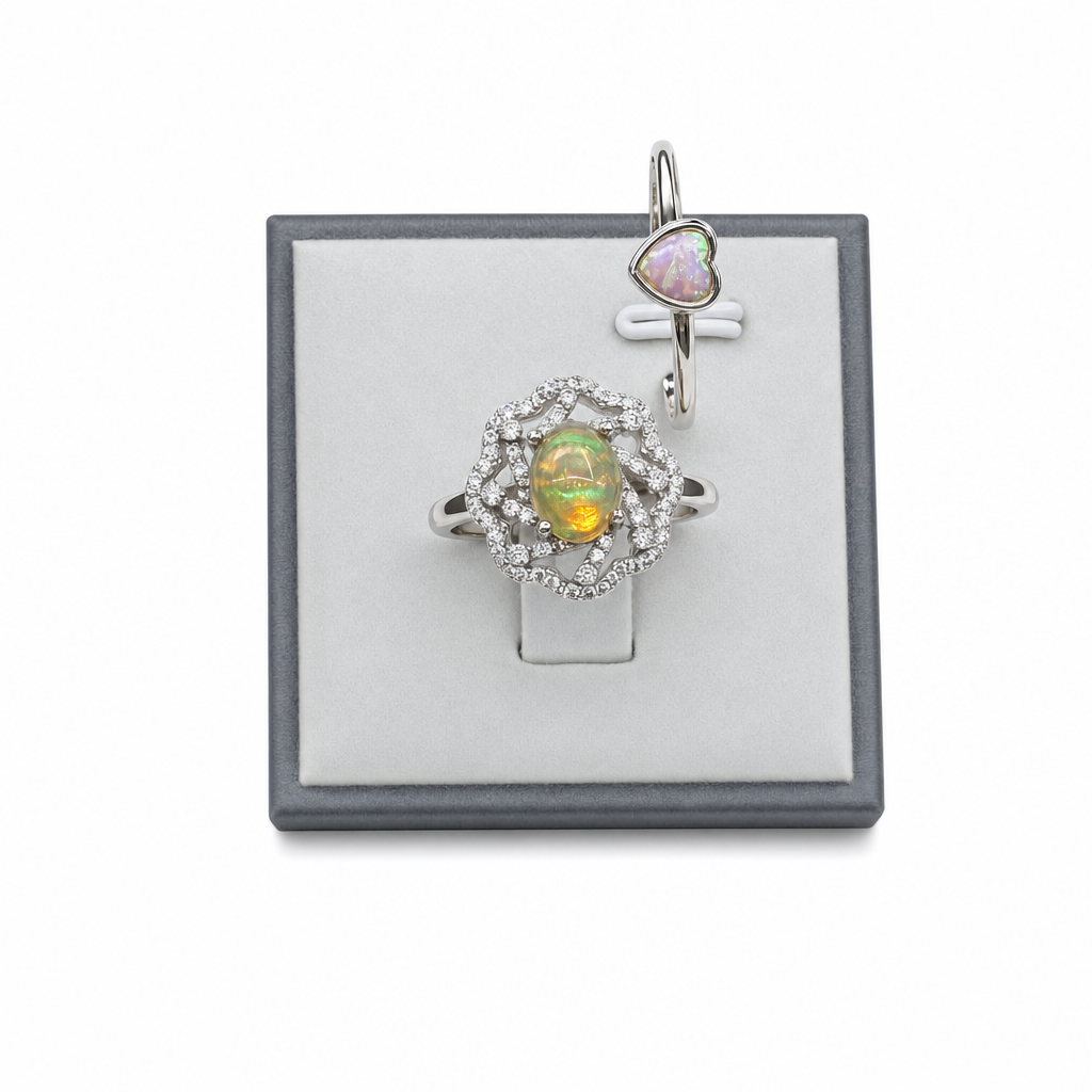 Gold Op White Wz Princess Cut Pendant — studio