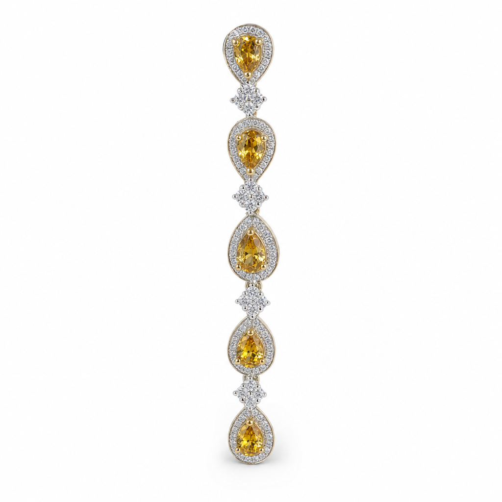 Gold Ci White Pe Pear Cut Earring — studio
