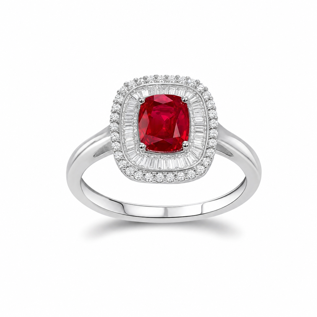 Created Ru White Baguette Oval Cut Ring 8 — studio