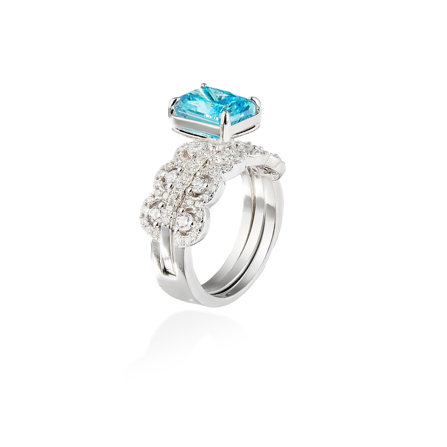 Emerald-Cut Aquamarine Jacket Ring