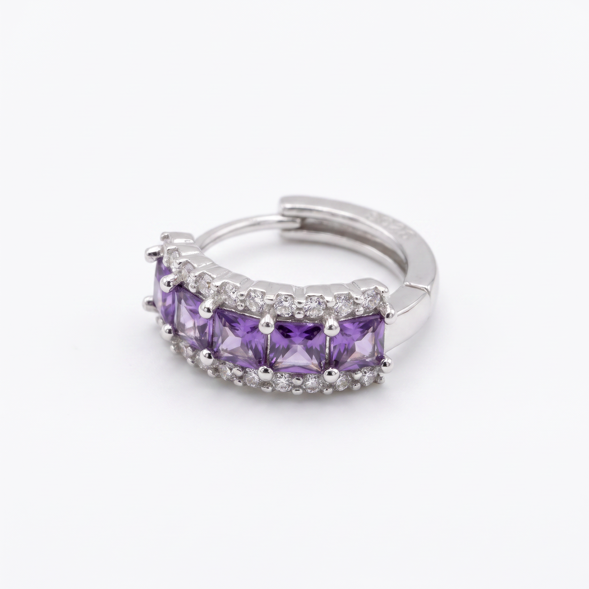 Created Am White Wz Princees Cut Hoop Earring — studio