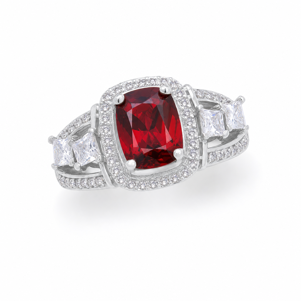 Created Ru White Wz Princess Cut Ring 6 — studio