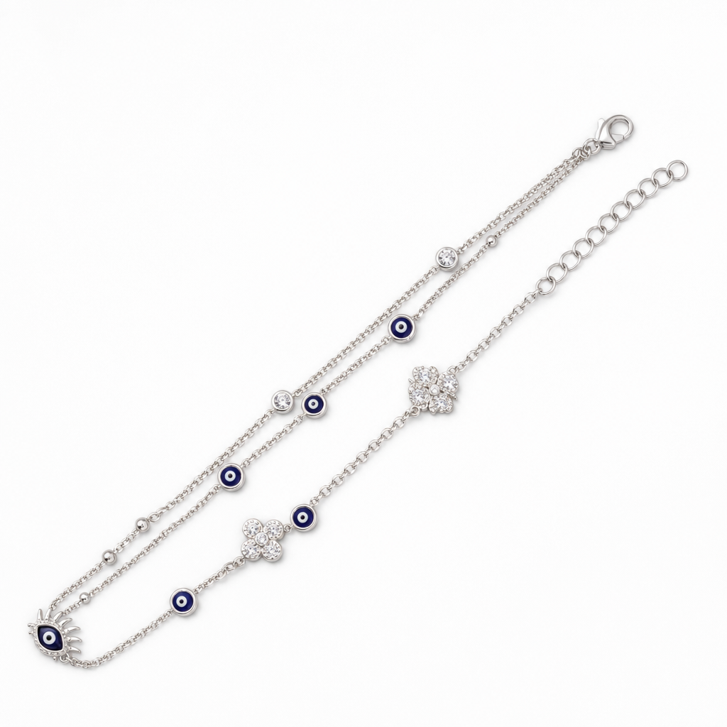 Gold Wz Eyes & Flower Anklet Bracelet — studio