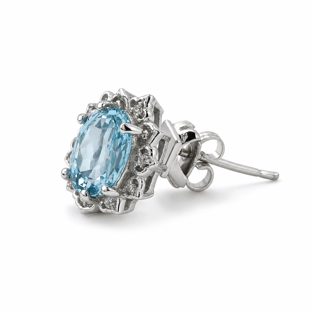 Created Aq White Wz Marquise Cut Studs Earring — studio