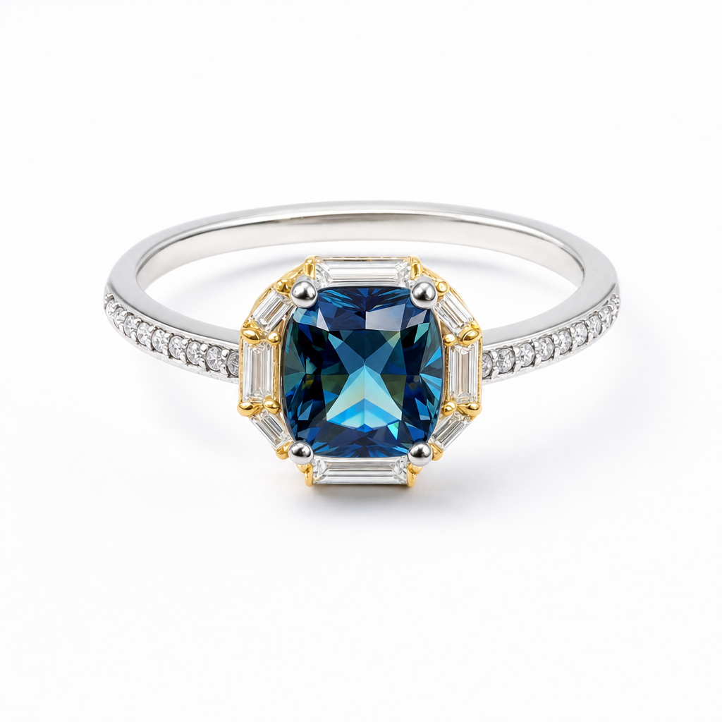 Gold Moissanite White Created Sa Princess Cut Ring 8 — studio