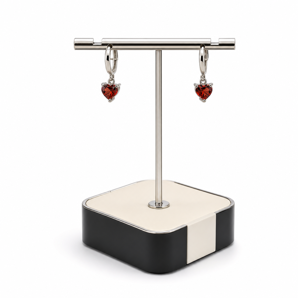 Created Garnet White Wz Round Cut Pendant — studio