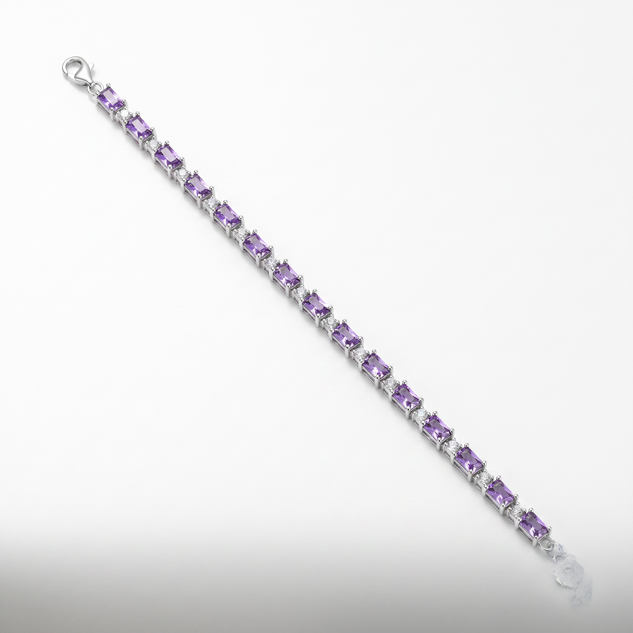 Created Am White Wz Emerald Cut Bracelet — studio
