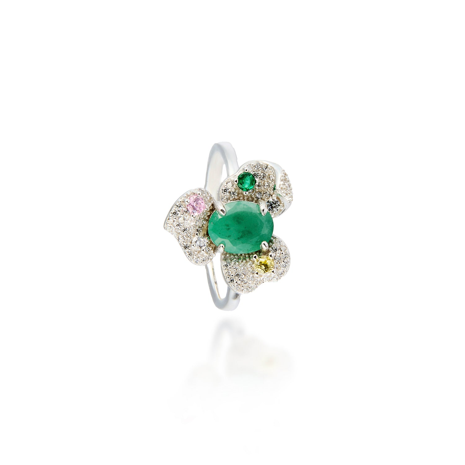 Floral Emerald Ring