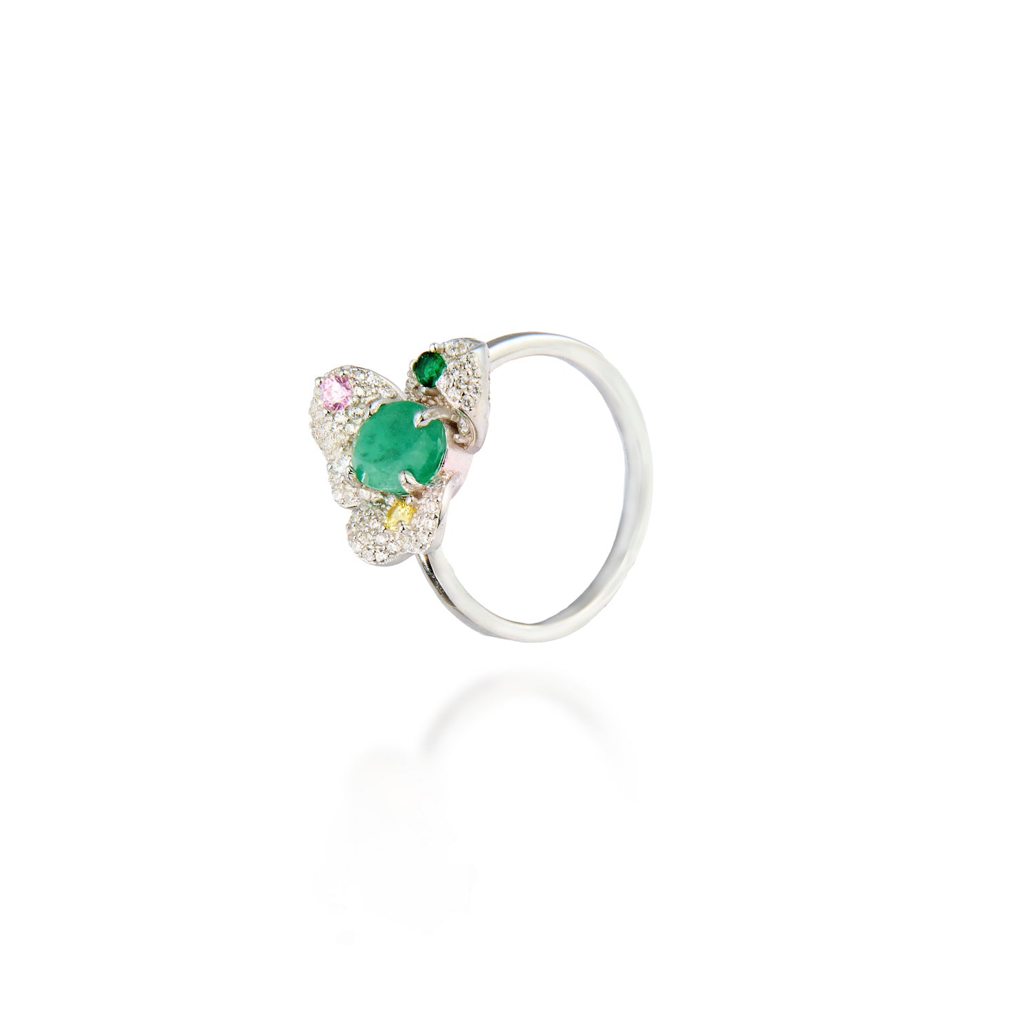 Floral Emerald Ring