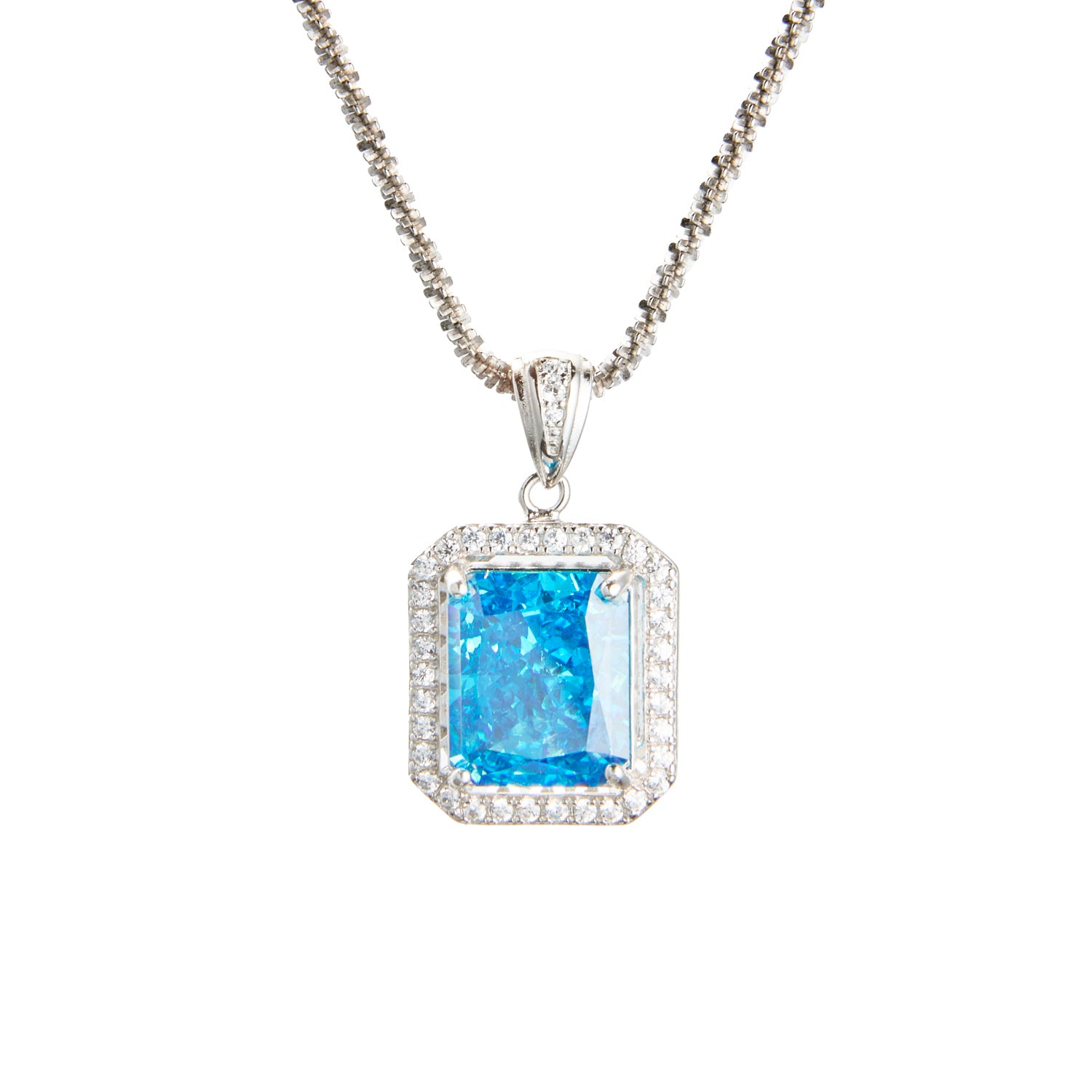 Blue Topaz Radiant Pendant